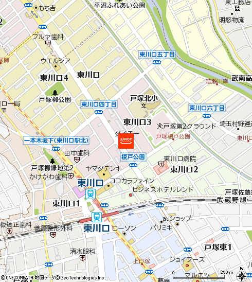 ダイエー東川口店付近の地図